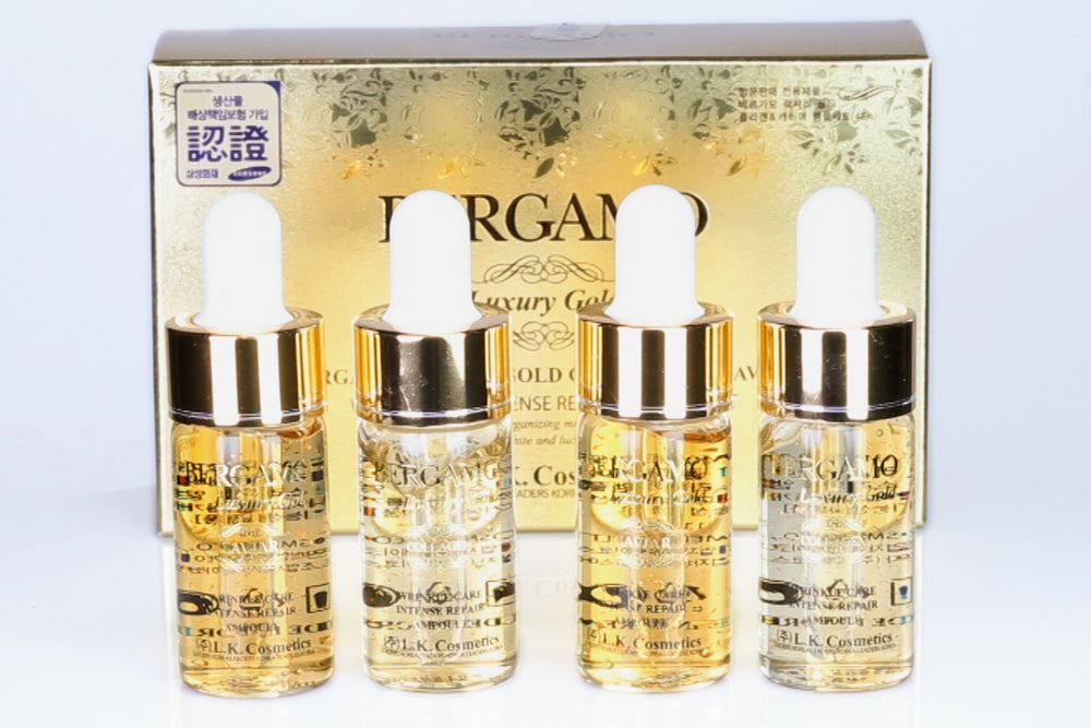 BERGAMO LUXORY GOLD 4kusová Sada Ampulí Kolagen & Kaviár, 13 ml x 4